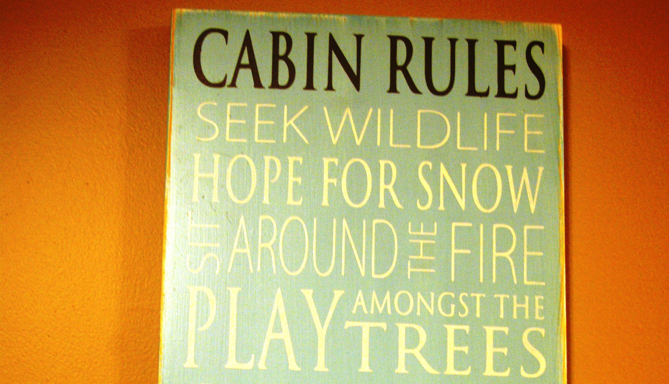 Cabin Rules: Relax and chill out!